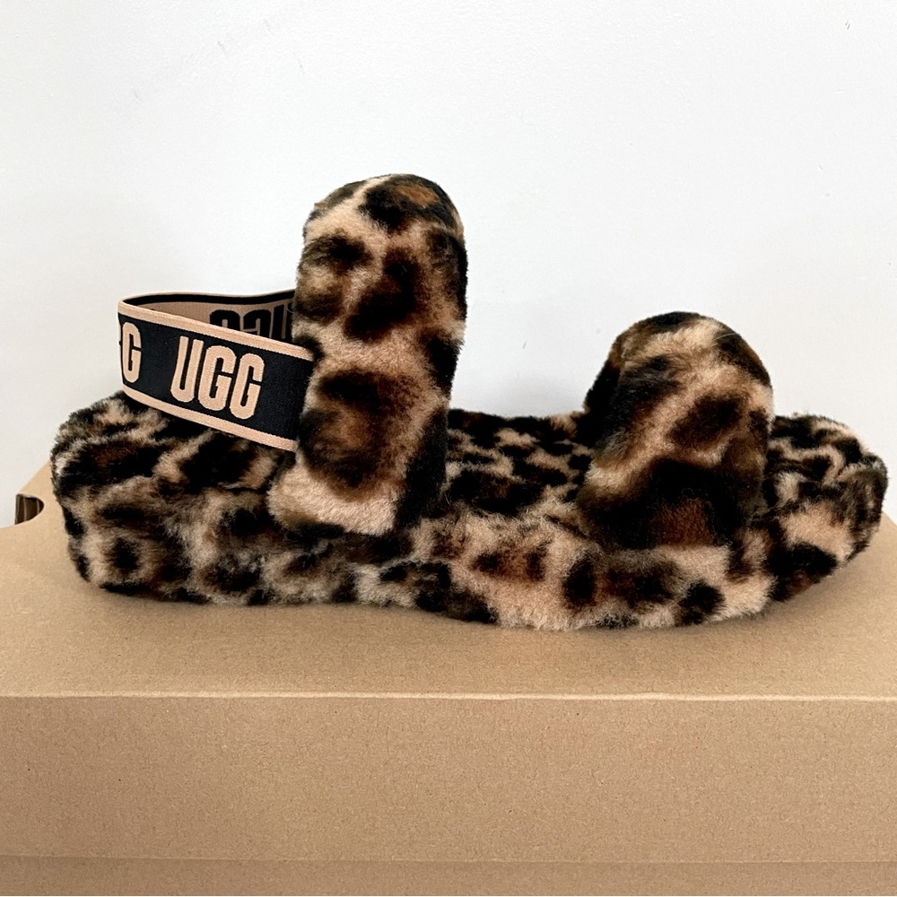 NWT New in box Ugg Women’s Oh Yeah Panther Print Slide Size 10